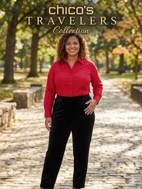 Chico's Black Velvet Pants Travelers Collection